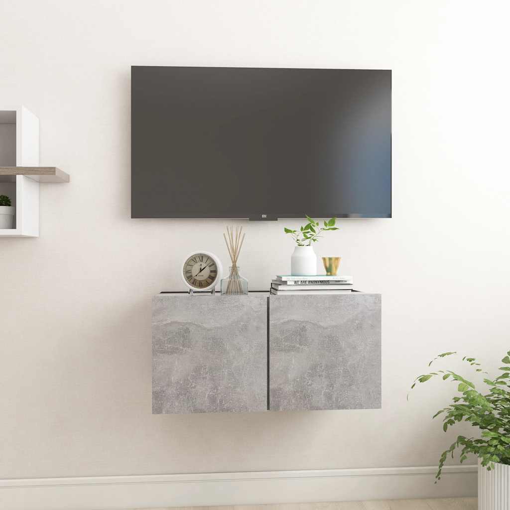vidaXL Dulap TV suspendat, gri beton, 60x30x30 cm