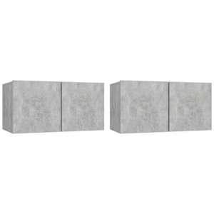 Závěsné TV skříňky 2 ks betonově šedé 60x30x30 cm - obrázek 2