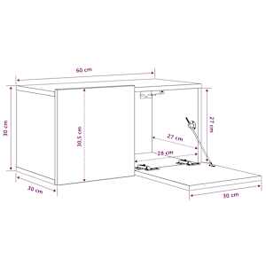 Závěsné TV skříňky 2 ks betonově šedé 60x30x30 cm - obrázek 9
