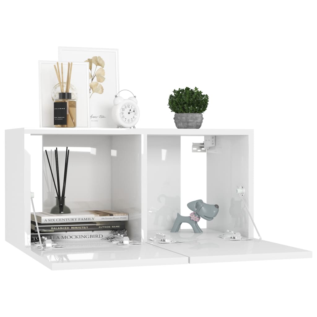 

vidaXL Tv-hangmeubel 60x30x30 cm hoogglans wit