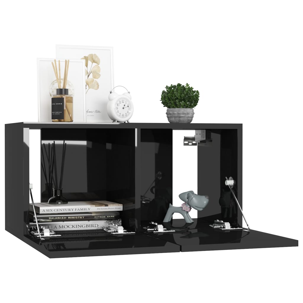 

vidaXL Tv-hangmeubel 60x30x30 cm hoogglans zwart