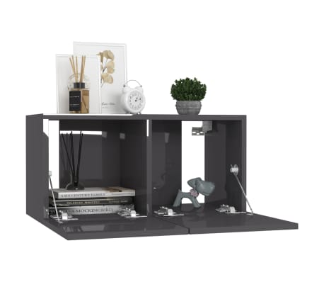 vidaXL Pakabinama televizoriaus spintelė, pilkos spalvos, 60x30x30cm