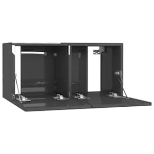 Závěsné TV skříňky 2 ks šedé s vysokým leskem 60x30x30 cm - obrázek 6