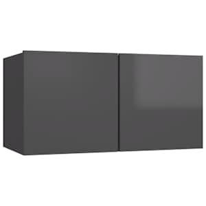 Závěsné TV skříňky 3 ks šedé s vysokým leskem 60x30x30 cm - obrázek 4