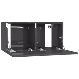 Závěsné TV skříňky 3 ks šedé s vysokým leskem 60x30x30 cm - obrázek 6