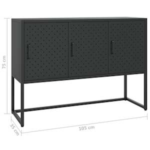 Příborník černý 105 x 35 x 75 cm ocel - obrázek 11