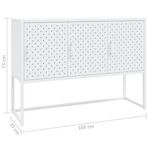 Příborník bílý 105 x 35 x 75 cm ocel - obrázek 11