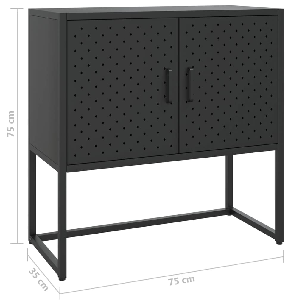 Sideboard Schwarz 75x35x75 cm Stahl | Stepinfit.de