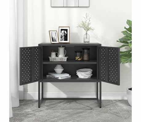 vidaXL Dressoir 75x35x75 cm staal antracietkleurig