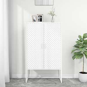 Visoka omarica bela 80x35x135 cm jeklo