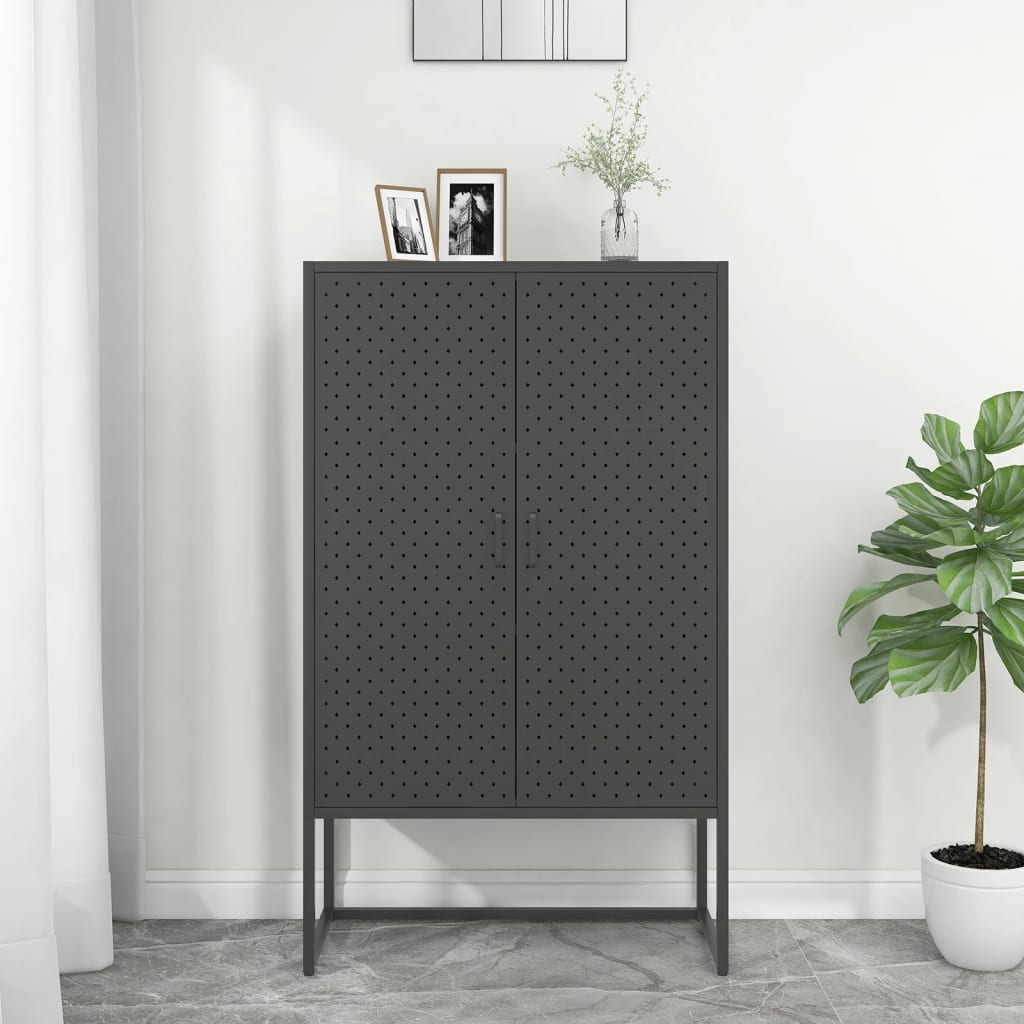Highboard Anthracite 80x35x135 Cm Steel VidaXL 12 width=274