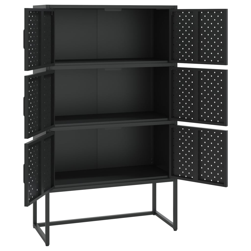 vidaXL Highboard Black 31.5"x13.8"x53.1" Steel