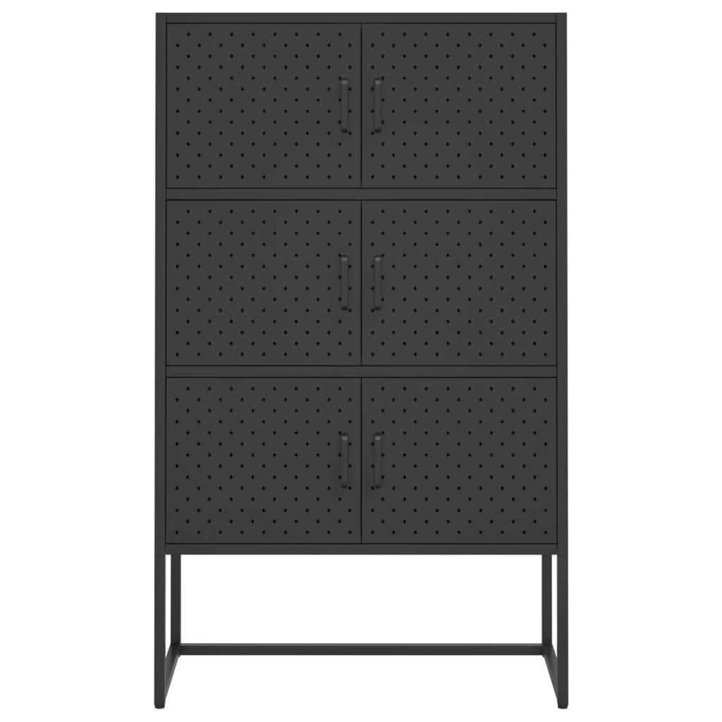 vidaXL Highboard Black 31.5"x13.8"x53.1" Steel