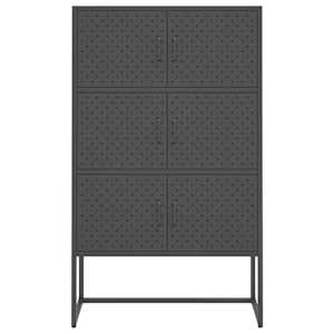 Komoda antracitová 80 x 35 x 135 cm ocel - obrázek 5