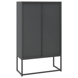 Komoda antracitová 80 x 35 x 135 cm ocel - obrázek 7