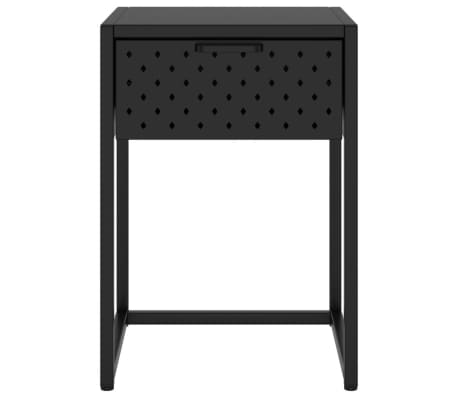 vidaXL Table de chevet Noir 38x35x54 cm Acier
