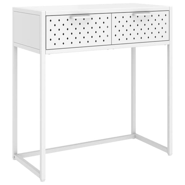 vidaXL konsoollaud, valge, 72 x 35 x 75 cm, teras
