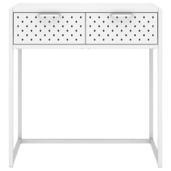 vidaXL Конзолна маса, бяла, 72x35x75 cм, стомана