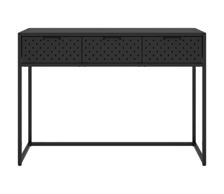 vidaXL Konzolový stolík čierny 106x35x75 cm oceľ