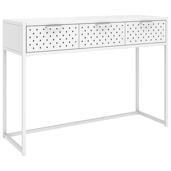 vidaXL konsoollaud, valge, 106 x 35 x 75 cm, teras
