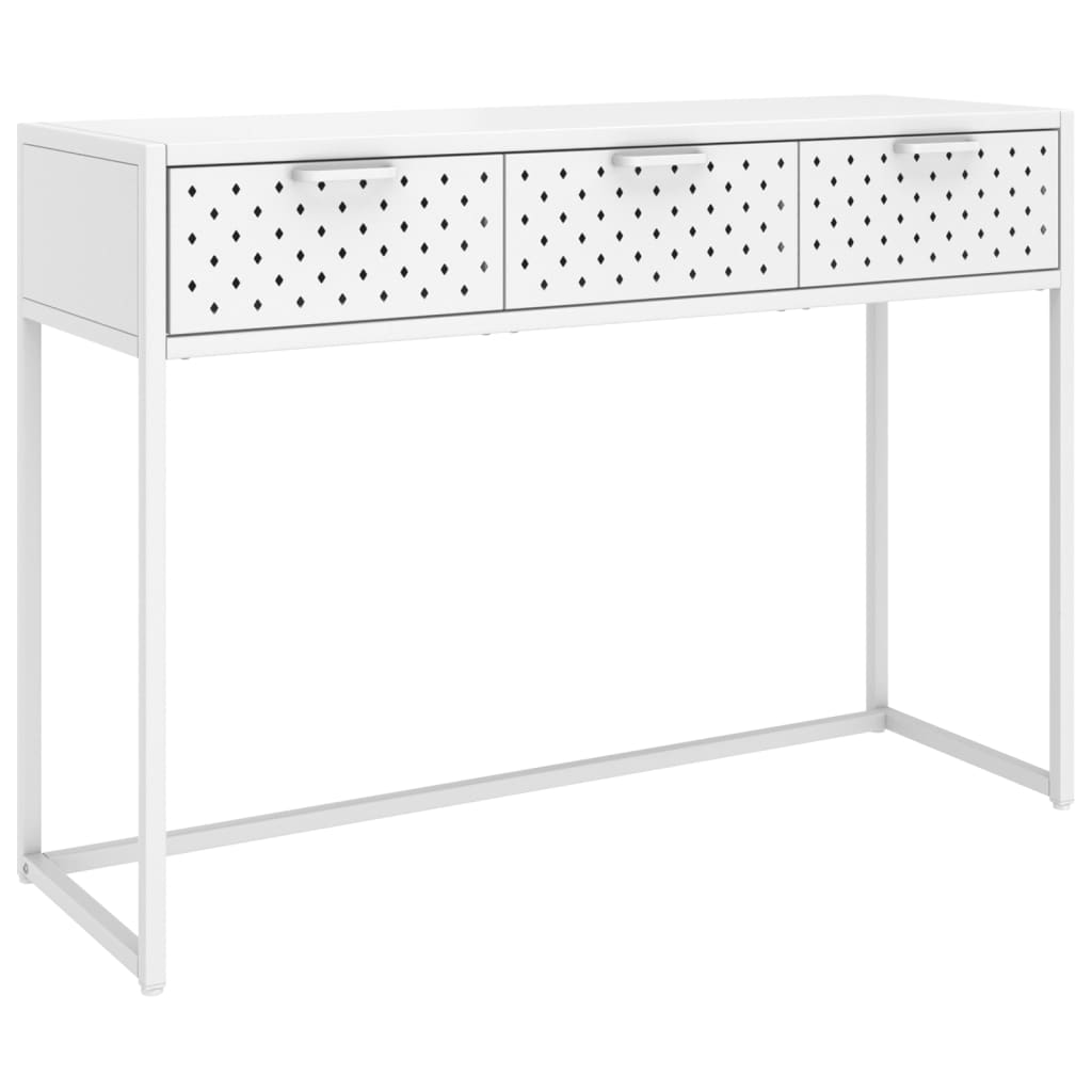 Image of vidaXL Console Table White 106x35x75 cm Steel