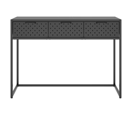 vidaXL Console Table Anthracite Steel 41.7x13.8 in Adjustable Armrests