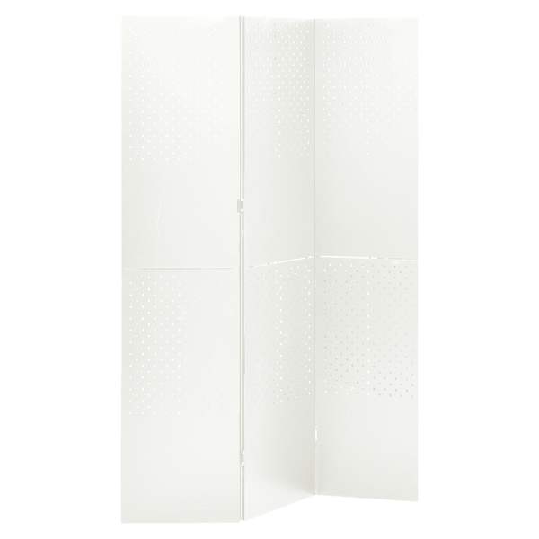 vidaXL 3 paneeliga ruumijagaja, valge, 120 x 180 cm, teras