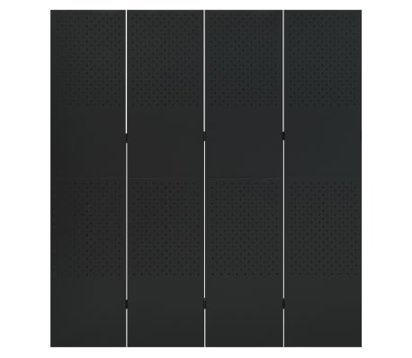 vidaXL Cloison de s&eacute;paration 4 panneaux Noir 160x180 cm Acier