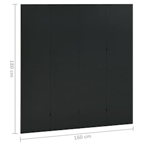 4dílný paraván černý 160 x 180 cm ocel - obrázek 6