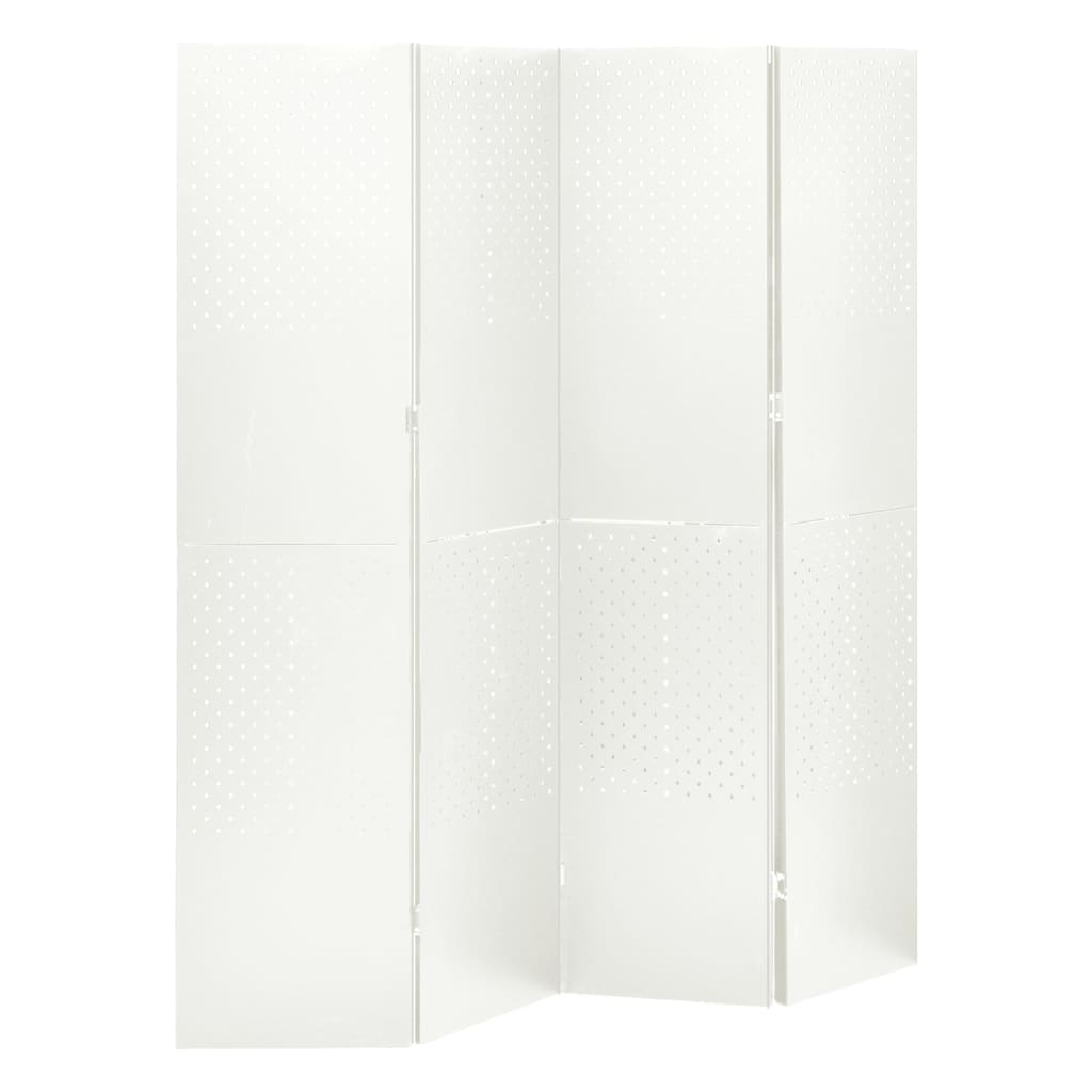 vidaXL 4-panels rumdeler 160x180 cm hvid