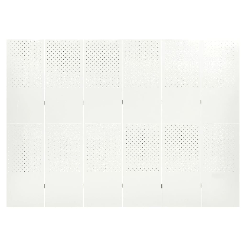 

vidaXL Kamerscherm met 6 panelen 240x180 cm staal wit