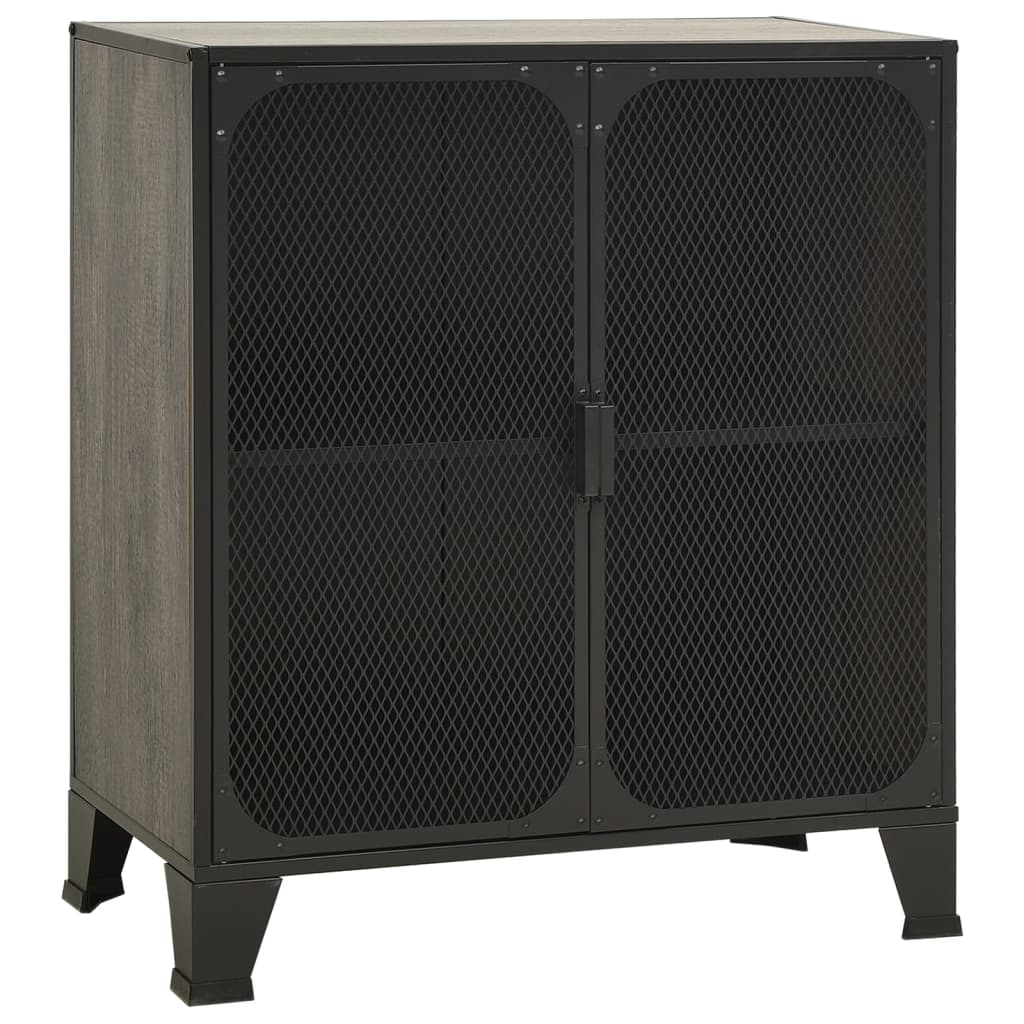 

vidaXL Storage Cabinet Gray 28.3"x14.2"x32.3" Metal and MDF