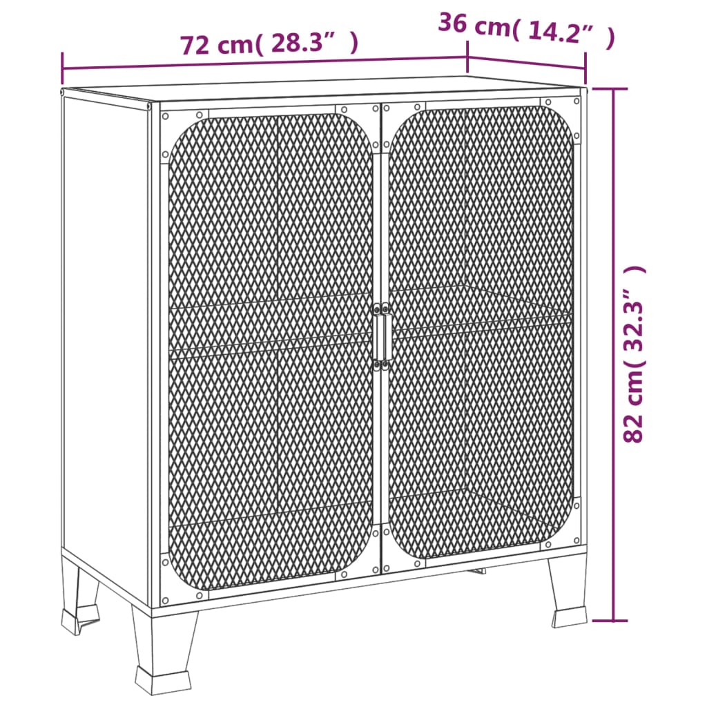 Dulap de depozitare,gri,72x36x82cm,metal și MDF