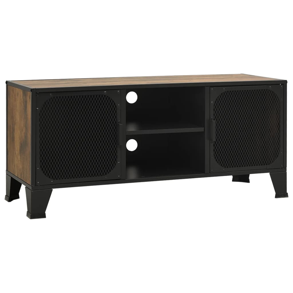 

vidaXL TV Cabinet Rustic Brown 41.3"x14.2"x18.5" Metal and MDF