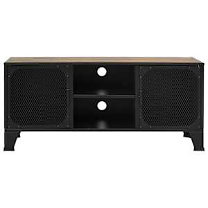 TV skříňka rustikální hnědá 105 x 36 x 47 cm kov a MDF - obrázek 3