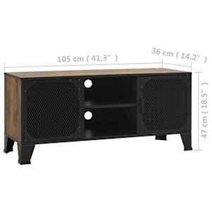 TV skříňka rustikální hnědá 105 x 36 x 47 cm kov a MDF - obrázek 9
