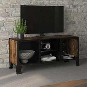 TV skříňka rustikální hnědá 105 x 36 x 47 cm kov a MDF - obrázek 1