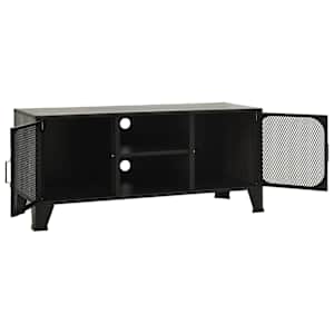 TV skříňka šedá 105 x 36 x 47 cm kov a MDF - obrázek 6