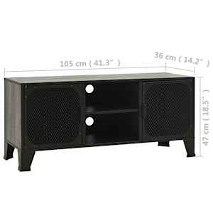 TV skříňka šedá 105 x 36 x 47 cm kov a MDF - obrázek 9