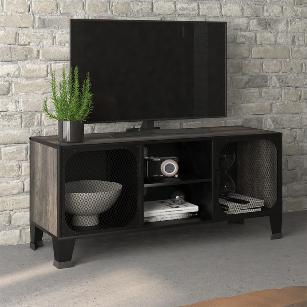 Bilde av Vidaxl Tv-benk Rustikk Grå 105x36x47 Cm Metall Og Mdf