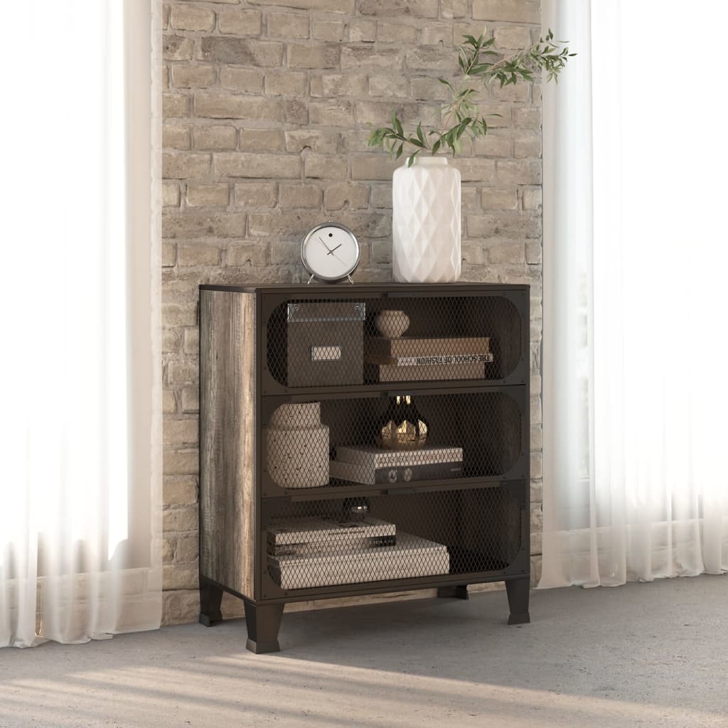 vidaXL Säilytyskaappi harmaa 72x36x82 cm metalli ja MDF
