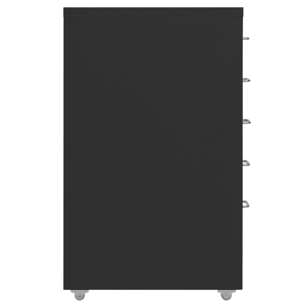Thumbnail - vidaXL Aktenschrank mit Rollen Schwarz 28x41x69 cm Metall