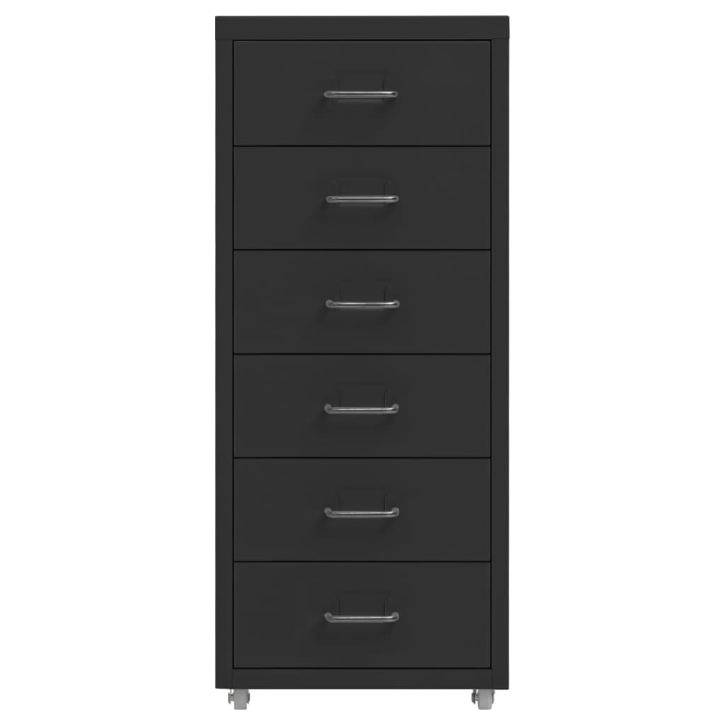 

vidaXL Ladeblok verrijdbaar 28x41x69 cm metaal zwart