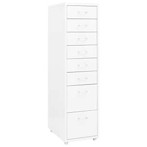 vidaXL mobiilne kontorikapp, valge, 28 x 41 x 109 cm, metall
