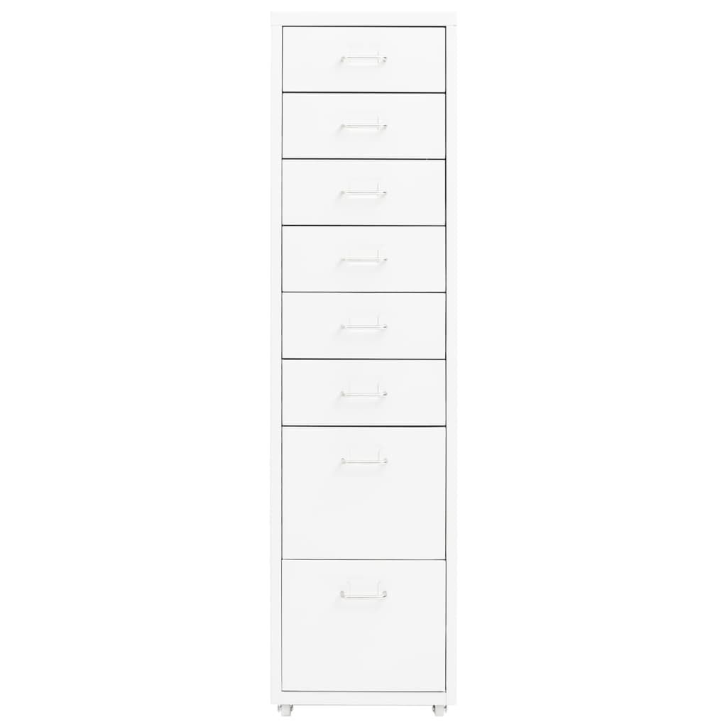 vidaXL Mobile File Cabinet White 28x41x109 cm Metal