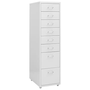vidaXL mobiilne kontorikapp, hall, 28 x 41 x 109 cm, metall
