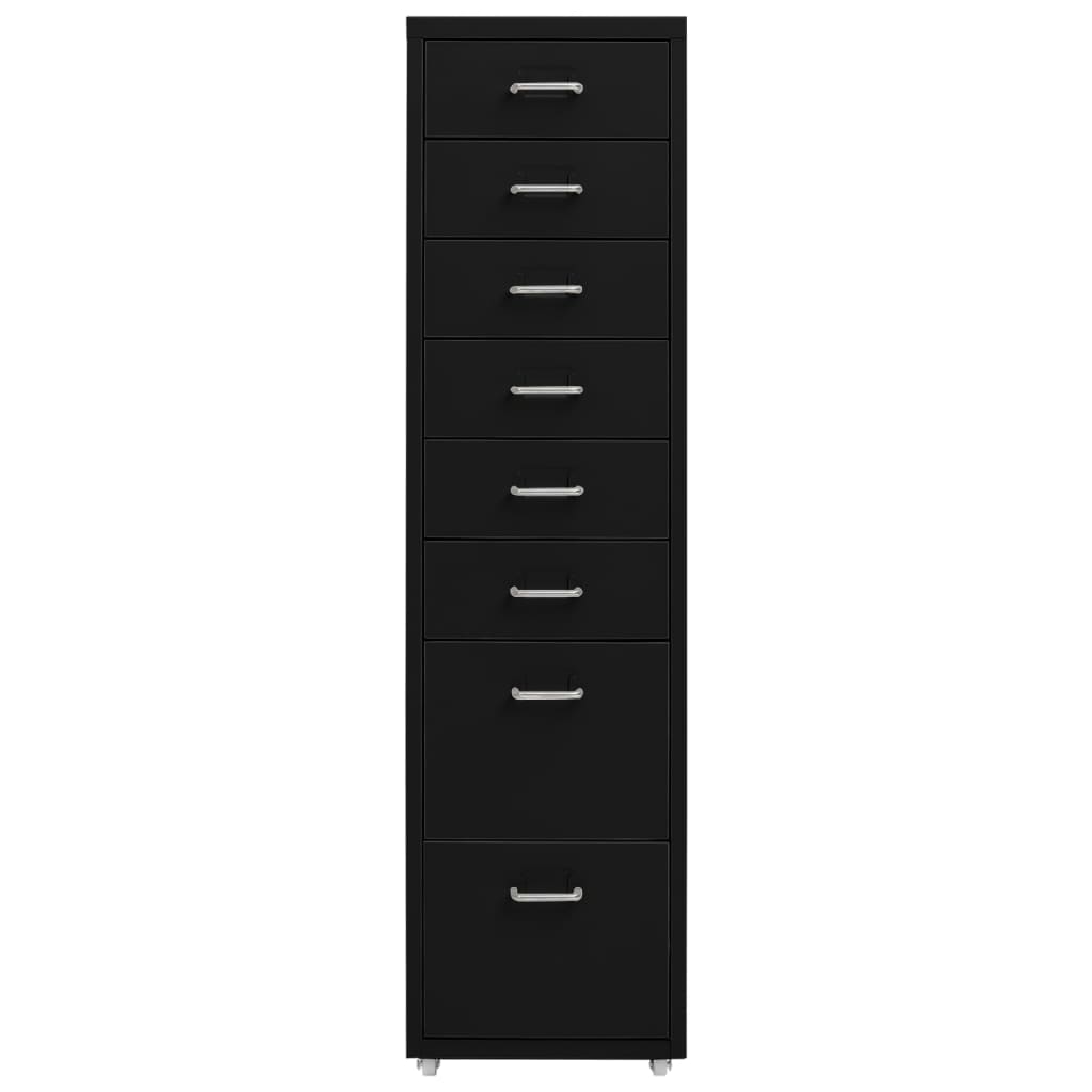

vidaXL Ladeblok verrijdbaar 28x41x109 cm metaal zwart