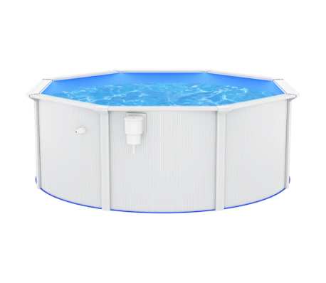 vidaXL Pool mit Stahlwand 360x120 cm Wei&szlig;