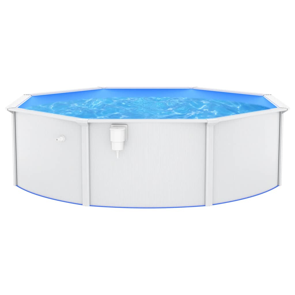 vidaXL Zwembad met stalen wand rond 460x120 cm wit afbeelding