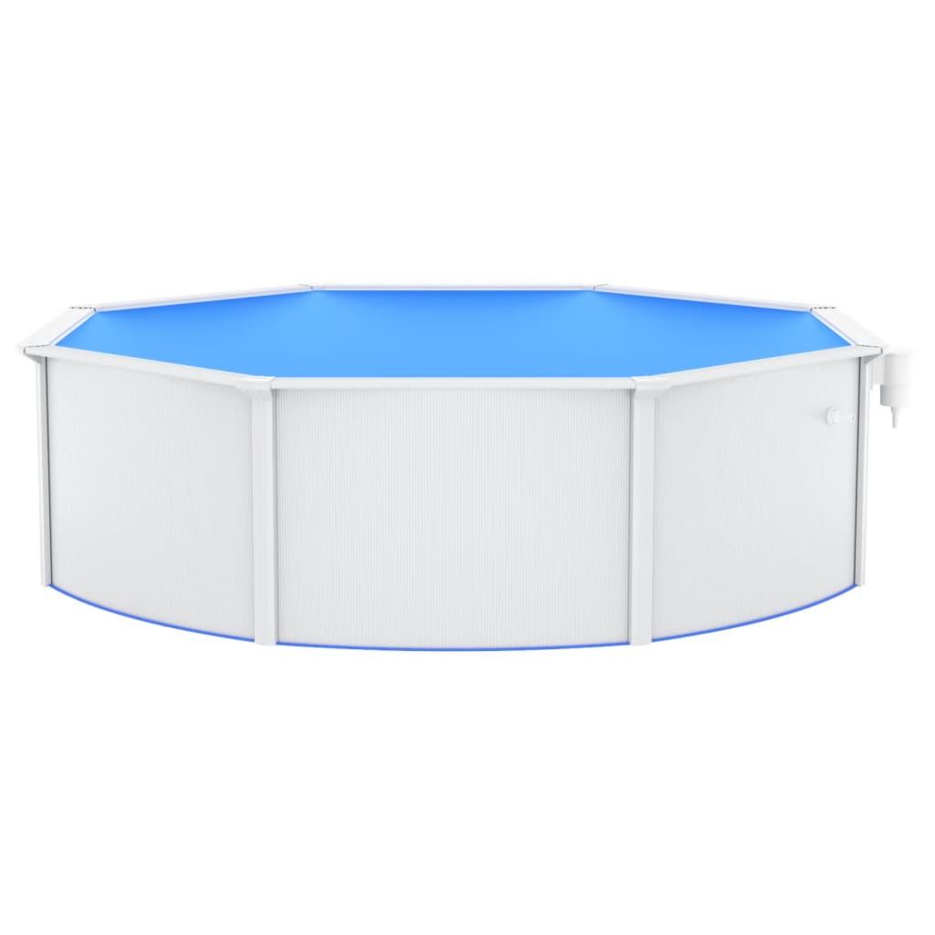 Bazén s ocelovou stěnou kulatý 460 x 120 cm bílý